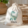 Turnbeutel Dino Personalisiert Dinosaurier mit Wunschnamen | Rucksack Schule, Kindergarten, KITA, Wäschebeutel, Sportbeutel, Wechselwäsche