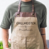 Grillschürze personalisiert für Männer mit Name Kunstleder Applikation zum Geburtstag - Geschenk Weihnachten Baumwollschürze, Küchenschürze