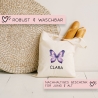 Schmetterling Lila Stofftasche Personalisiert und Namen. Für Schule und Kindergarten - Wäschebeutel Wechselwäsche Sport | Mädchen & Junge