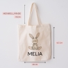 Kinder-Beutel mit Namen personalisiert - Hase - Stofftasche als Sporttasche, Wechselwäsche, Tragetasche - Kita, Schule & Kindergarten