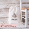 Flugzeug Turnbeutel Rucksack mit Namen - GymBag als Wäschebeutel, Sportbeutel Kinderbeutel für Schule, Kindergarten, Kita. Personalisiert