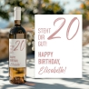 Weinetikett personalisiert, Geburtstags - Weinetikett für runde Geburtstage 20. 30. 40. 50. 60. Geburtstag - Rosa