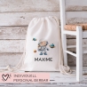 Stoffbeutel Astronaut Turnbeutel Rucksack, Kindergartentasche mit Name personalisiert Weltraum Weltall Astronaut aus Bio-Baumwolle