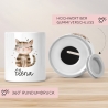Personalisierte Kinder Spardose Katze Tier mit Namen optional mit Datum - Braun - Geschenk für Junge & Mädchen zum Geburtstag Weihnachten