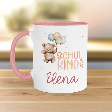 Schulkind 2024 Tasse, personalisiertes Einschulungsgeschenk, personalisierte Tasse für Jungen und Mädchen