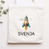 Stofftasche Rakete Personalisiert - Kinder-Beutel Einkaufstasche mit Namen als Sporttasche, Tragetasche Wechselwäsche für Kita Schule - 06