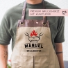 Grillschürze Kochmütze personalisiert für Männer mit Name Kunstleder Applikation zum Geburtstag - Weihnachten Baumwollschürze, Küchenschürze