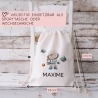 Stoffbeutel Astronaut Turnbeutel Rucksack, Kindergartentasche mit Name personalisiert Weltraum Weltall Astronaut aus Bio-Baumwolle