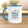 Bauherrin Bauherr Tasse 2024 Name, Richtfest Geschenk, Becher Geschenke zum Richtfest, Geschenkideen zum Hausbau Einweihung Hausbauer -330ml