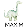 Kinder-Beutel Stoffbeutel Dinosaurier Dino Wunschname Stofftasche Brontosaurus Tasche personalisiert als Sporttasche, Wechselwäsche & Schule