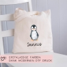 Turnbeutel Wäschebeutel Pinguin - Personalisiert - Wunschnamen - Schule - mit Name - Rucksack - Wechselkleidung - Weihnachten - Geburtstag