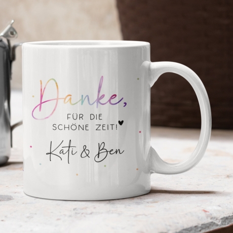 Personalisierte Tasse Danke für die Schöne Zeit - Geschenk zum Abschied Kollege Erzieherin Kollegin Freundin Abschiedsgeschenk Jobwechsel