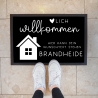 Personalisierte Fußmatte - für Ferienwohnung, Apartments, Ferienhaus, Ferienhäuser, Ferienunterkunft| Herzlich Willkommen | 60x40 cm