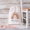 Regenbogen Turnbeutel Personalisiert Rucksack mit Namen - als Wäschebeutel, Sportbeutel Kinderbeutel für Schule, Kindergarten, Kita
