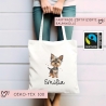 Personalisierte Stofftasche Hund Yorkshire Terrier Name - Kinder Beutel Kindertasche mit Wunschname - Wechselwäsche - Wechselkleidung