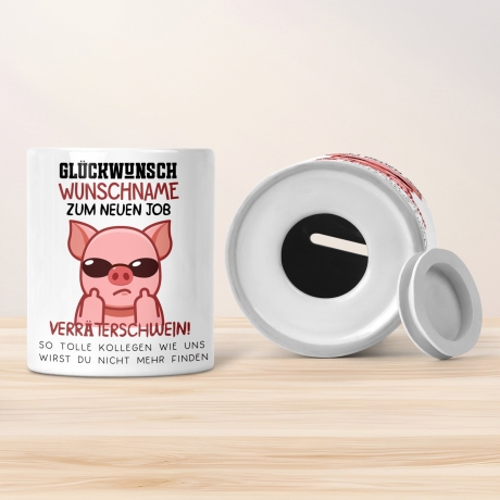 Personalisierte Tasse mit Spruch: Glückwunsch zum neuen Job Verräter! - Abschiedsgeschenk Kollegen - Kaffeetasse als Geschenk zum Abschied
