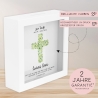 Kreuz Grün Holz Spardose Taufe personalisiert mit Namen zur Geburt Kommunion Konfirmation eines Kindes mit Taufspruch als Geldgeschenk