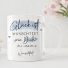 Personalisierte Tasse Glück ist... - Tasse komplett mit Wunschtext und Wunschname. Zum Geburtstag, Vatertag, Ostern, Weihnachten