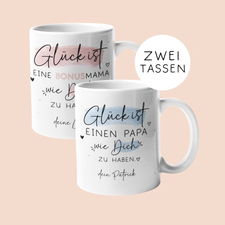 Personalisierte Tasse zum Vatertag mit Spruch Glück ist einen Papa wie dich zu haben Geburtstag, Geschenk, Ostern, oder Weihnachtsgeschenk
