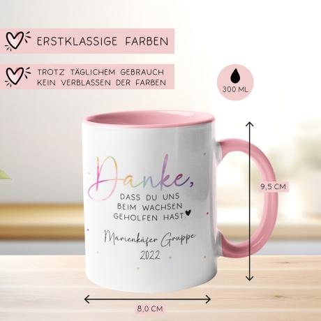 Personalisierte Tasse - Danke, dass du uns beim Wachsen geholfen hast - Kindergarten Abschied - Tasse Erzieherin - Personalisiert - Geschenk