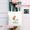 Kindergarten Einschulung Meerjungfrau Kinder-Beutel Stofftasche Personalisiert mit Wunschnamen für Schule, Wäschebeutel, Wechselwäsche