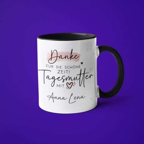 Tasse personalisiert Tagesmutter Danke für die Schöne Zeit Tagesmutter mit Herz - Geschenk zum Abschied, Kindergarten, Erzieherin
