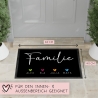Personalisierte Fußmatte - Fussmatte mit Wunschnamen | Familie mit Herzen | 60x40 cm | Geschenkidee zum Umzug, Einzug für Familien, Umzug