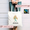 Einschulung Stofftasche Personalisiert Meerjungfrau Kindergarten Wäschebeutel Kinder-Beutel mit Wunschnamen für Schule, Wechselwäsche