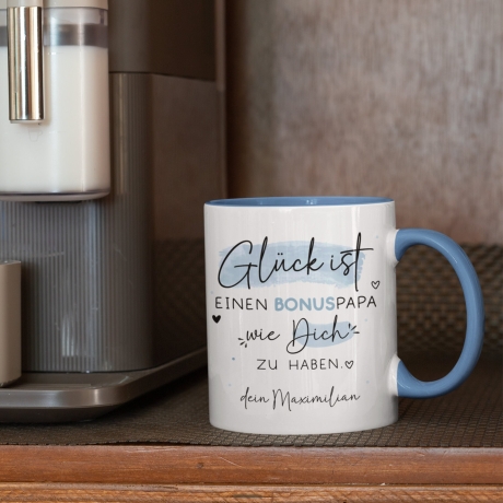 Bonuspapa Tasse personalisiert Bonus Papa zum Vatertag - Geburtstag - Kaffeetasse mit Wunschnamen. Geschenk, Geschenk, Weihnachtsgeschenk
