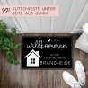 Personalisierte Fußmatte - für Ferienwohnung, Apartments, Ferienhaus, Ferienhäuser, Ferienunterkunft| Herzlich Willkommen | 60x40 cm