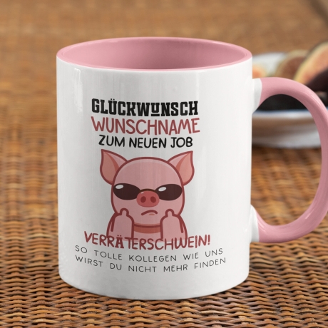 Personalisierte Tasse mit Spruch: Glückwunsch zum neuen Job Verräter! - Abschiedsgeschenk Kollegen - Kaffeetasse als Geschenk zum Abschied