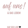 Weinetikett mit Namen, auf uns und das Leben, Wunschname Etikett, Geburtstagsgeschenk für Weinliebhaber - Rosa