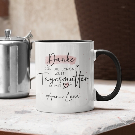 Tasse personalisiert Tagesmutter Danke für die Schöne Zeit Tagesmutter mit Herz - Geschenk zum Abschied, Kindergarten, Erzieherin