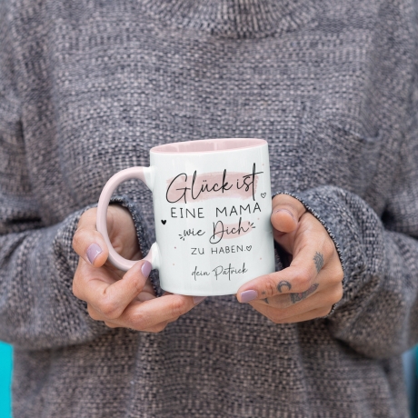 Muttertag Tasse Personalisiert– Glück ist eine MAMA wie dich zu haben - Geschenk zum Muttertag, Geburtstag, Ostern, oder Weihnachten