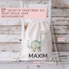 Turnbeutel Brontosaurus Dino Dinosaurier Personalisiert mit Wunschnamen | Rucksack Schule, Kindergarten, KITA, Wäschebeutel, Sportbeutel