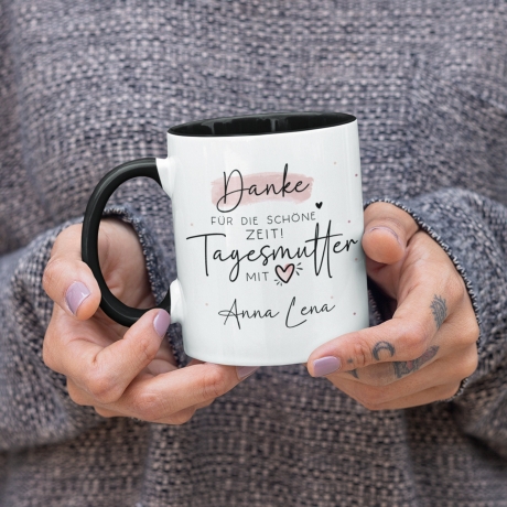 Tasse personalisiert Tagesmutter Danke für die Schöne Zeit Tagesmutter mit Herz - Geschenk zum Abschied, Kindergarten, Erzieherin