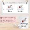 Schulkind 2024 Rakete Tasse Personalisiert mit Wunschnamen Kindertasse mit Namen zur Einschulung
