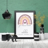 Personalisiertes Poster Geburtsposter in DIN A4 mit Regenbogen, Wunschname, Kinderzimmer Poster Name, Geschenk Baby, Geschenk zur Geburt