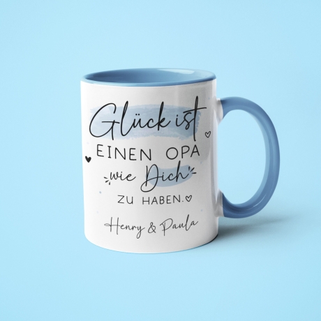 Personalisierte Tasse mit Spruch Glück ist einen Opa wie dich zu haben zum Geburtstag, Geschenk, Ostern, Weihnachtsgeschenk, Großvater