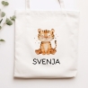 Einschulung Stofftasche mit Namen Tiger personalisiert Kinder-Beutel als Sporttasche, Wechselwäsche, Stoffbeutel Kita, Schule & Kindergarten