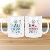 Set Bauherr Bauherrin Tasse 2024 Name, Richtfest Geschenk, Becher Geschenke zum Richtfest, Geschenkideen zum Hausbau Einweihung Hausbauer