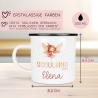 Ballerina Kindertasse Schulanfang  Schulkind 2024 Fee Name Emaille Tasse Kind Kindergeschirr personalisiert Kinder Geschenk
