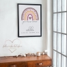 Personalisiertes Poster Geburtsposter in DIN A4 mit Regenbogen, Wunschname, Kinderzimmer Poster Name, Geschenk Baby, Geschenk zur Geburt