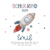 Spardose Rakete Schulkind 2024 Einschulung mit Wunschname Name Kind personalisiert Kinder Geburtstagsgeschenk mit optionalen Wunschtext