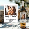 Personalisiertes - Weinetikett Geburtstags-Flaschenetikett Happy Birthday mit Foto & Namen - Geschenk zum Geburtstag - schwarz