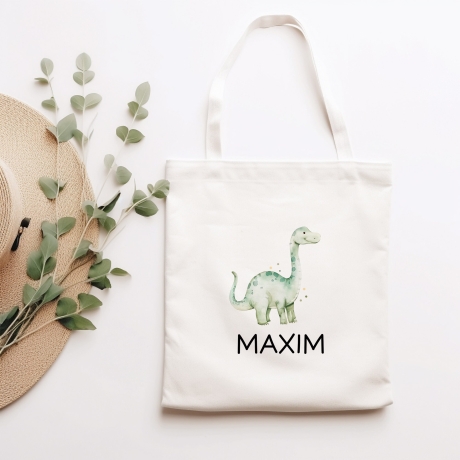 Turnbeutel Brontosaurus Dino Dinosaurier Personalisiert mit Wunschnamen | Rucksack Schule, Kindergarten, KITA, Wäschebeutel, Sportbeutel