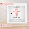 Kreuz Pink Holz Spardose Taufe personalisiert mit Namen zur Geburt Kommunion Konfirmation eines Kindes mit Taufspruch als Geldgeschenk