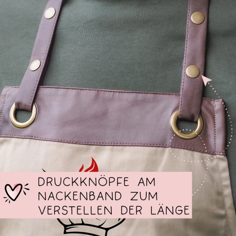 Grillschürze Kochmütze personalisiert für Männer mit Name Kunstleder Applikation zum Geburtstag - Weihnachten Baumwollschürze, Küchenschürze