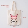 Stofftasche Schmetterling Rosa Personalisiert und Namen. Für Kindergarten und Schule - Wäschebeutel Wechselwäsche KITA | Mädchen & Junge