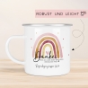 Danke das du uns beim Wachsen geholfen hast Emaille Tasse - Regenbogen Abschiedsgeschenk für Erzieherin Geschenk Abschiedsgeschenk Lehrerin